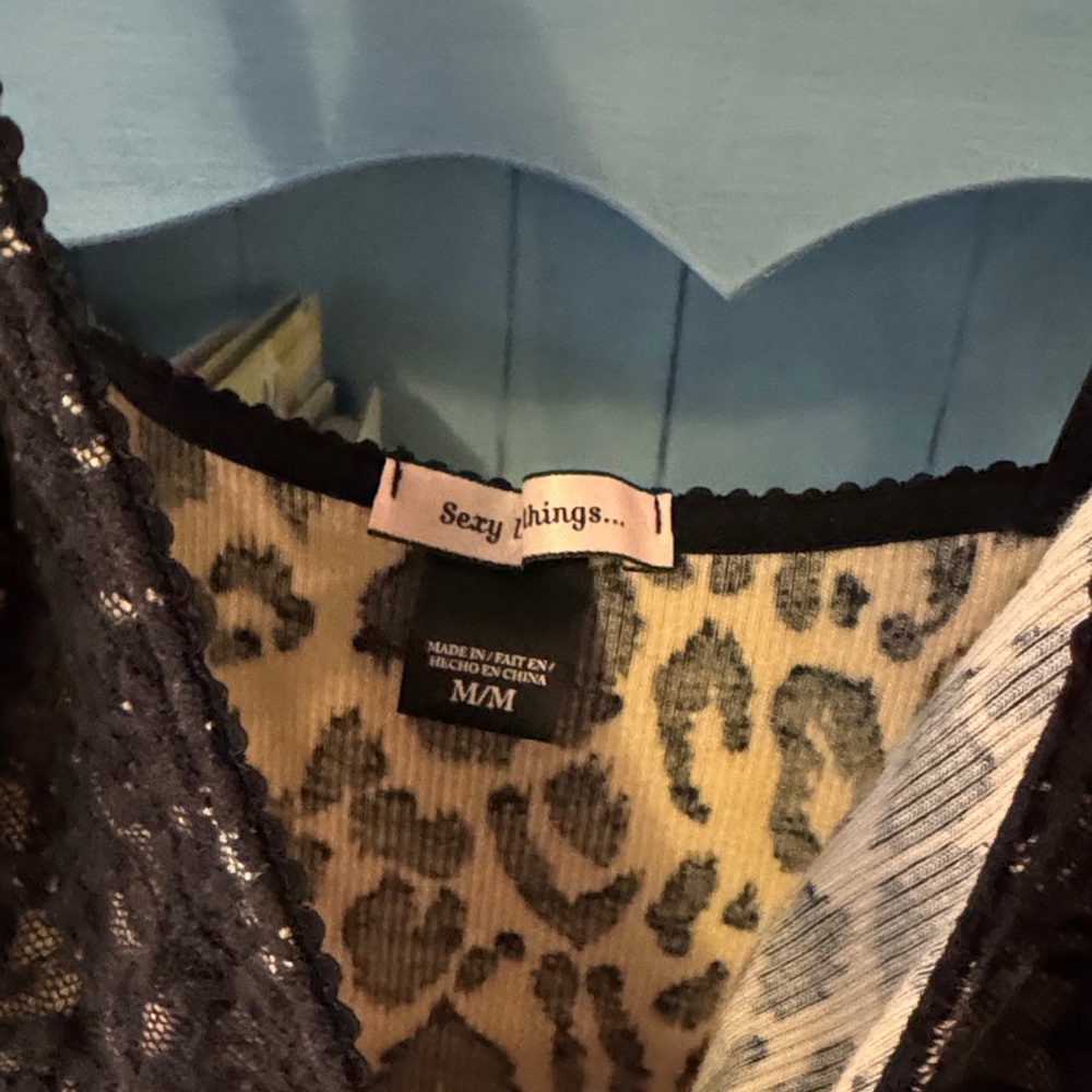 Leopard Print Lace Trim Chemise - Picture 3 of 6